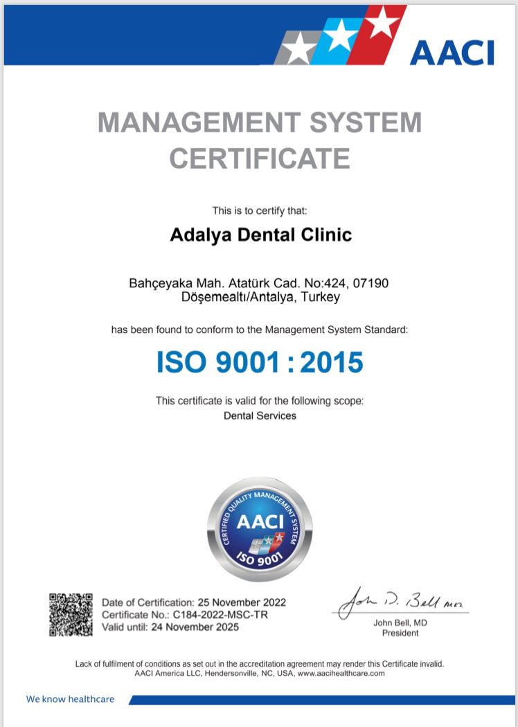 adalya dental clinic aaci certificate 2